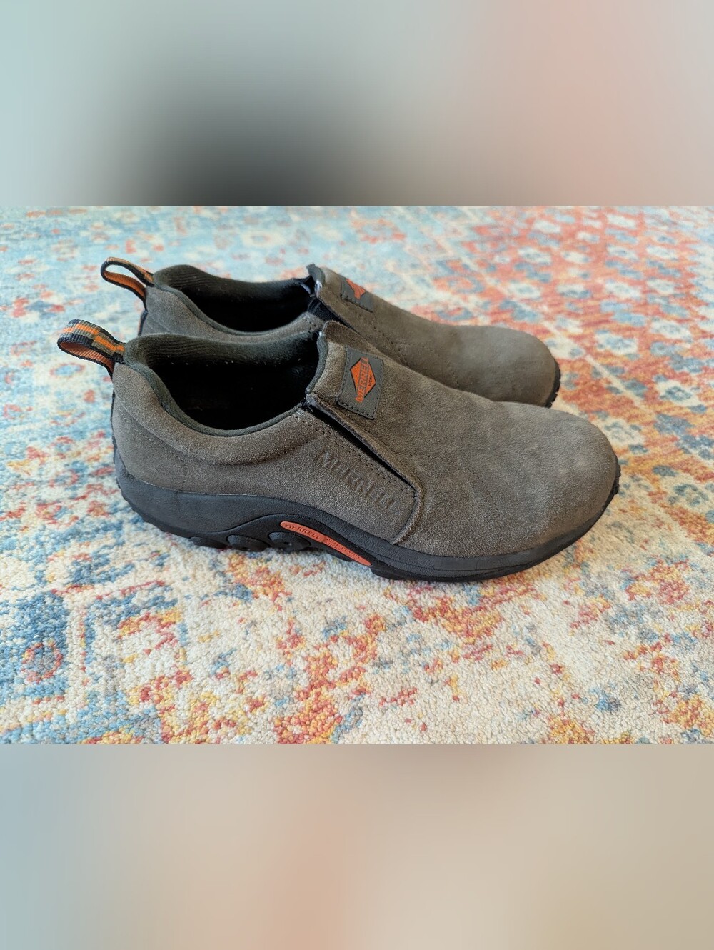 Merrell Work Men's 8 M Jungle Moc Alloy Toe J85775 Slip On Shoe Gunsmoke Leather